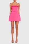 Amanda Uprichard Avalee Strapless Skort Romper In Pink