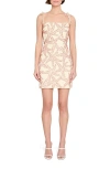 Amanda Uprichard Avani Tie Strap Sheath Minidress In Neutral