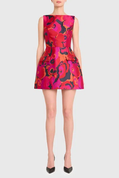 Amanda Uprichard Banco Dress In Pink Multi In Brown