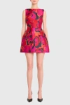 Amanda Uprichard Banco Sculptural Floral Jacquard Minidress In Multi