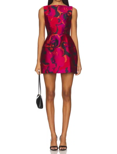 Amanda Uprichard Banco Mini Dress In Pink Multi In Red