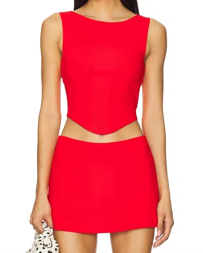 Amanda Uprichard Bellini Crop Top In Crimson In Red