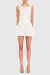 Amanda Uprichard Bellini Satin Bodice Romper In White