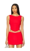 Amanda Uprichard Bellini Top In Red