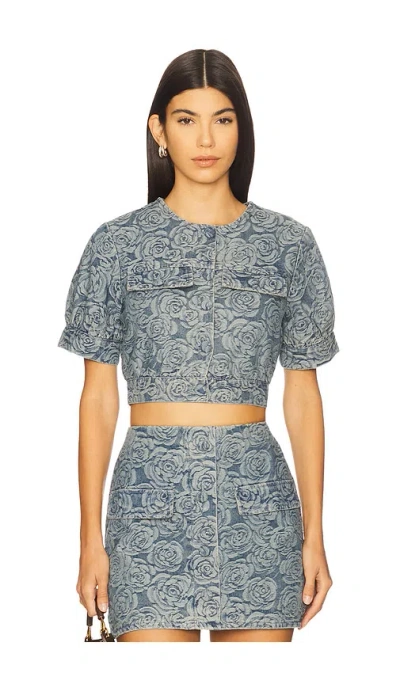 Amanda Uprichard Bello Short Sleeve Jacket In Brown