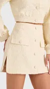 Amanda Uprichard Bello Textured Mini Skirt In Muslin In Multi
