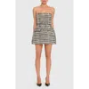 Amanda Uprichard Bethany Metallic Tweed Strapless Romper In Gray