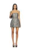 Amanda Uprichard Bethany Metallic Tweed Strapless Romper In Black