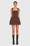 Amanda Uprichard Bethany Romper In Cocoa