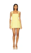 Amanda Uprichard Bethany Skort Romper In Yellow