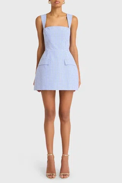 Amanda Uprichard Bethany Skort Romper In Blue White