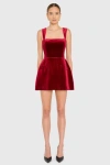 Amanda Uprichard Bethany Skort Romper In Burgundy