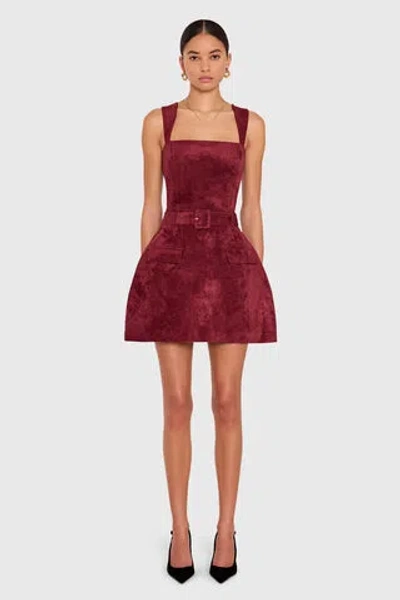Amanda Uprichard Bethany Skort Romper In Burgundy
