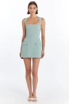 Amanda Uprichard Bethany Skort Romper In Misty