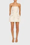 Amanda Uprichard Bethany Strapless Romper In White/gold In Multi