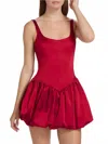 Amanda Uprichard Bettina Skort Romper In Ruby In Red