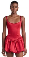 Amanda Uprichard Bettina Skort Romper In Ruby In Ruby