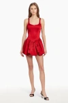Amanda Uprichard Bettina Skort Romper In Ruby In Ruby
