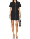Amanda Uprichard Bianca Front Zip Minidress In Black