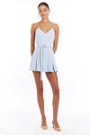 Amanda Uprichard Blair Belted Romper In Arctic