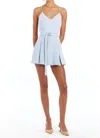 Amanda Uprichard Blair Belted Romper In Blue