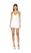 Amanda Uprichard Blair Belted Romper In Ivory