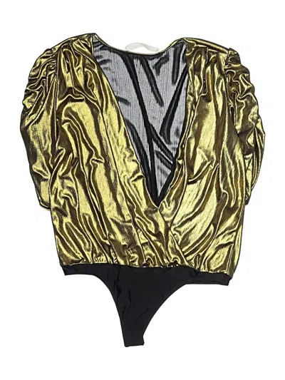 Pre-owned Amanda Uprichard Bodysuit In Gold