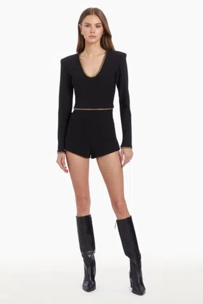 Amanda Uprichard Boheme Romper In Black