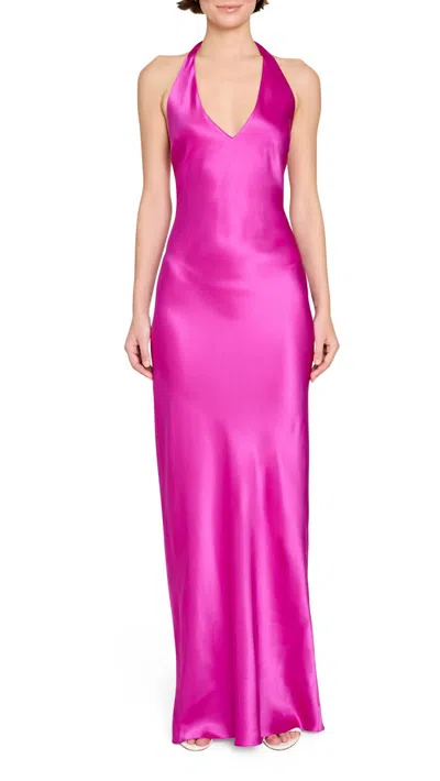 Amanda Uprichard Bondi Halter Gown In New Orchid In Pink