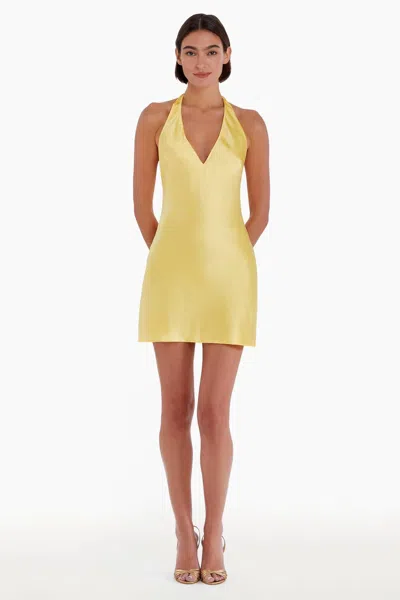 Amanda Uprichard Bondi Mini Dress In Yuzu In Yellow
