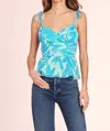 Amanda Uprichard Brandice Top In Breeze Print In Multi