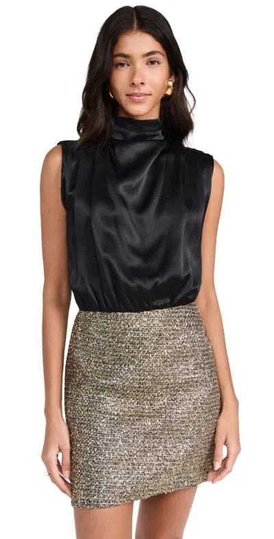 Amanda Uprichard Brantley Mini Dress In Black/gold In Gold/black