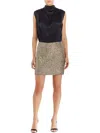 Amanda Uprichard Brantley Mixed Media Cocktail Minidress In Black