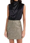 Amanda Uprichard Brantley Mixed Media Cocktail Minidress In Black