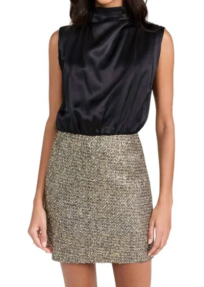 Amanda Uprichard Brantley Mini Dress In Gold/black
