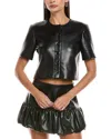 Amanda Uprichard Braswell Linen-blend Top In Black