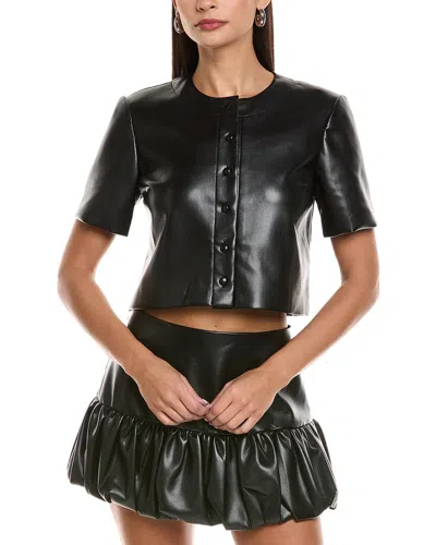 Amanda Uprichard Braswell Linen-blend Top In Black