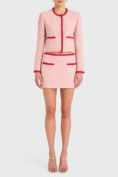 AMANDA UPRICHARD BRASWELL LONG SLEEVE JACKET IN PINK