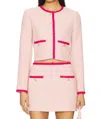 Amanda Uprichard Long Sleeve Braswell Jacket In Pink In Pink