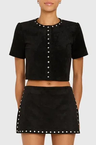 Amanda Uprichard Braswell Suede Top In Black