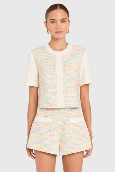 Amanda Uprichard Braswell Top In Angelica Tweed In Multi
