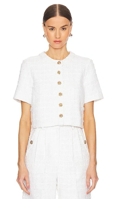 Amanda Uprichard Braswell Top In Kerrigan White Tweed