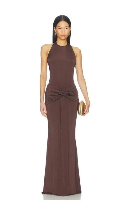 Amanda Uprichard Breana Maxi Dress In Brown