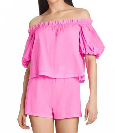 Amanda Uprichard Bree Romper In Sanibel Pink