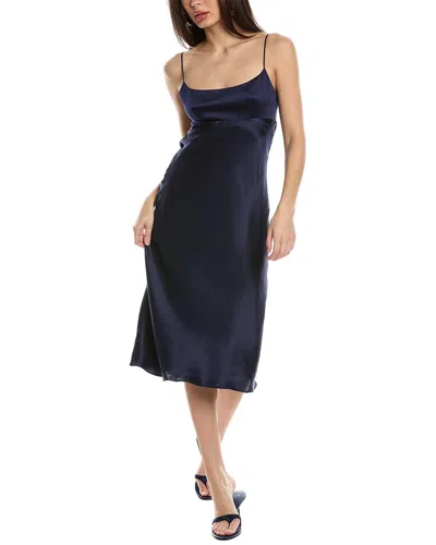 Amanda Uprichard Breeze Silk Midi Dress In Blue