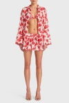 Amanda Uprichard Brio Cover Up Top In Poppy Field