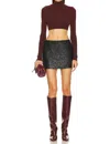 Amanda Uprichard Brooklyn Faux Mini Skirt In Black In Animal Print