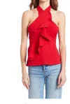 AMANDA UPRICHARD CABO TOP IN SCARLET