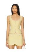 Amanda Uprichard Caligari Vest In Yellow
