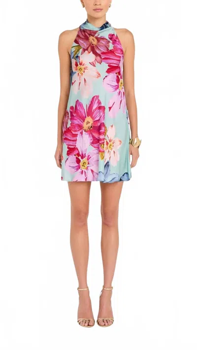 Amanda Uprichard Calypso Mini Dress In Blue Multi In Pink